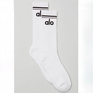 Alo Unisex Throwback Sock - Size M, White
